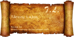 Tárczy Lajos névjegykártya